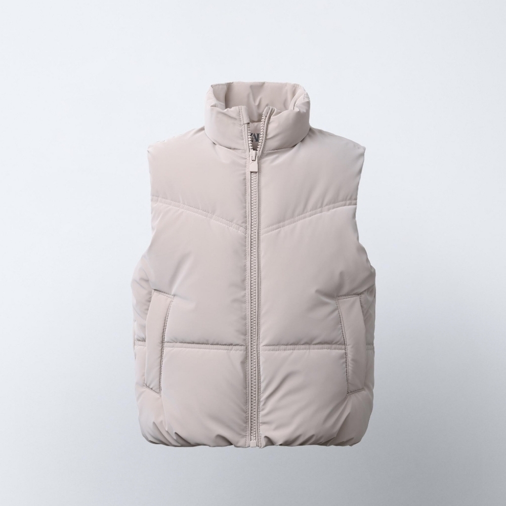 Zara | Beige Puffer Vest